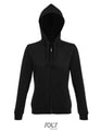 Dames Hooded Sweater Sols Zip Spike Zwart